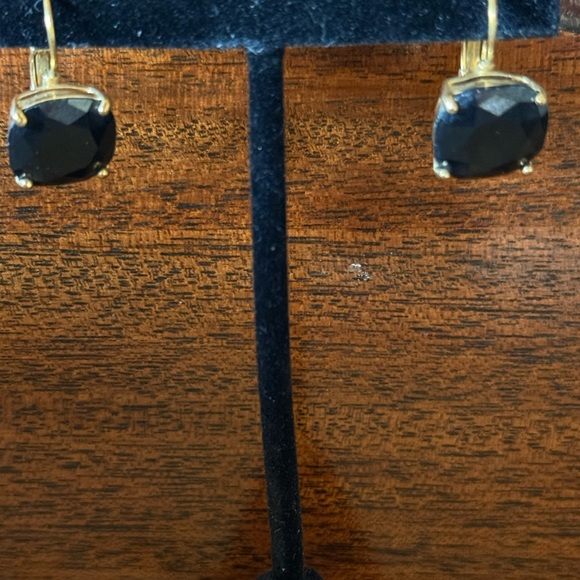 Kate Spade Drop Earrings. Black stone with Gold Wire. Stone length 0.5 “ - Picture 2 of 8